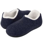 chaussons chauds bleu marine femme