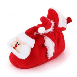 Chaussons Noël bébé avec motif père Noël