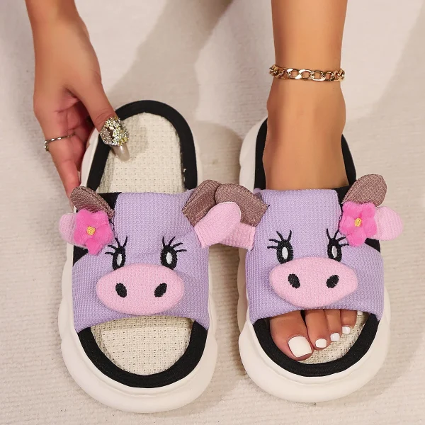 chaussons fantaisie vache