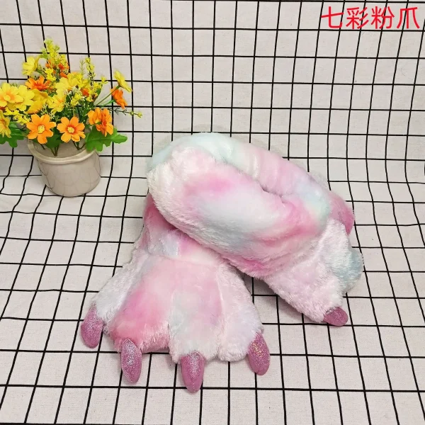chaussons rigolos homme patte d’ours coloré