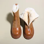 Chaussons femme chauds avec fermeture éclair