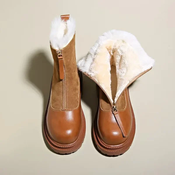 Chaussons femme chauds avec fermeture éclair