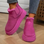 chaussons femme chauds en laine violets