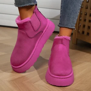 chaussons femme chauds en laine violets