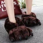 Chaussons rigolos homme patte d’ours marrons