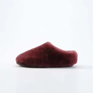 chaussons homme peau de mouton bordeaux