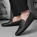 chaussons cuir homme souple