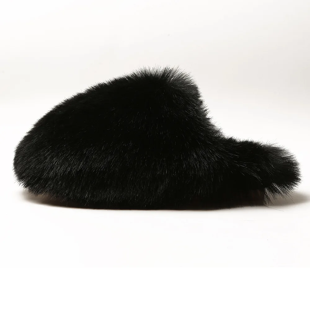 Pantoufles renard pour homme et femme en fourrure
