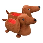 chausson teckel peluche rigolo