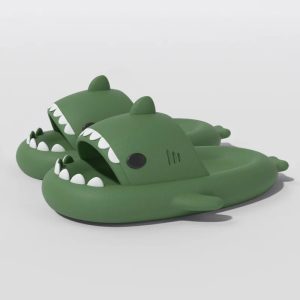 claquettes mixtes antidérapantes Requin vert