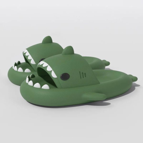 claquettes mixtes antidérapantes Requin vert