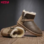 Chaussons cuir mouton homme