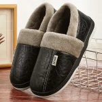 chaussons cuir homme noirs