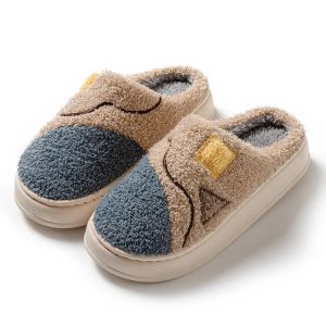 chaussons homme coton couleur bleue