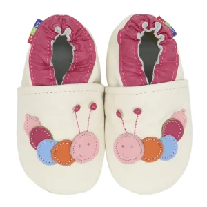 chaussons bébé cuir limace mignonne