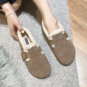 Chaussons femme laine feutrée