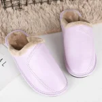 chaussons cuir homme violets