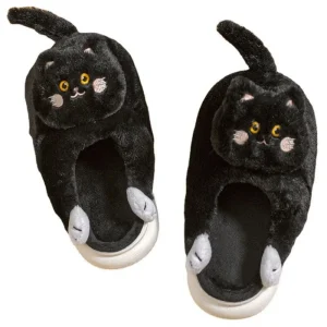 chaussure chat noir douillet
