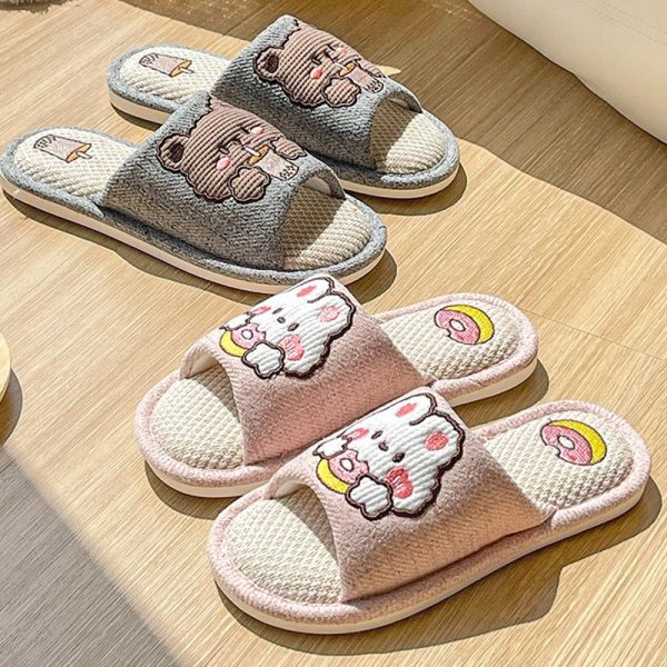 claquettes en coton doux