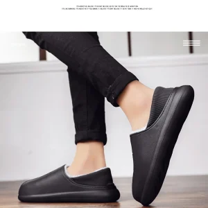 chaussons cuir polymère homme