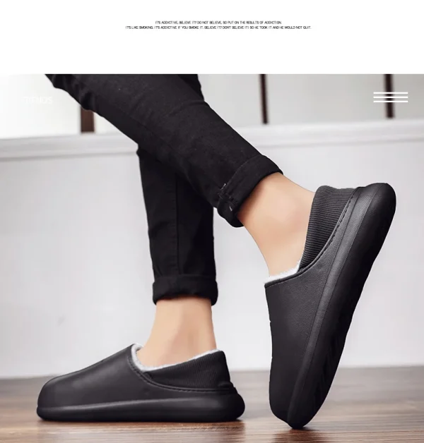 chaussons cuir polymère homme