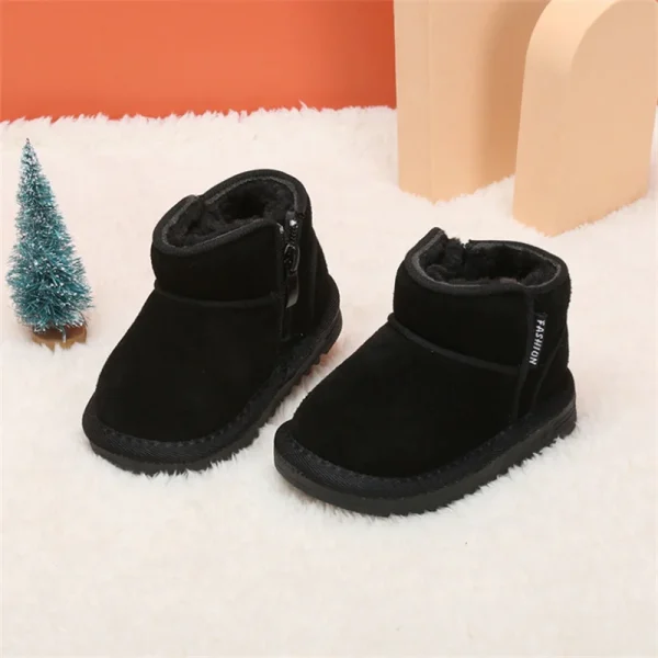 chaussons bébé en laine noire