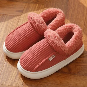 Chaussons chauds homme rouge