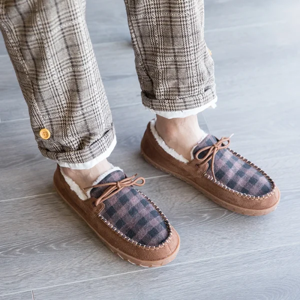 chaussons cuir homme luxe