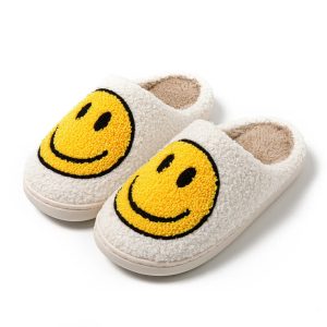 chaussons emoji smiley jaune classique