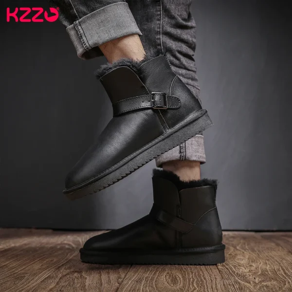 Chaussons cuir mouton retourné homme noirs