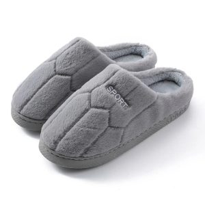 chaussons homme peluche sport gris
