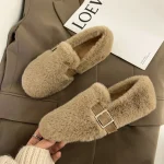 chaussons en imitation fourrure femme