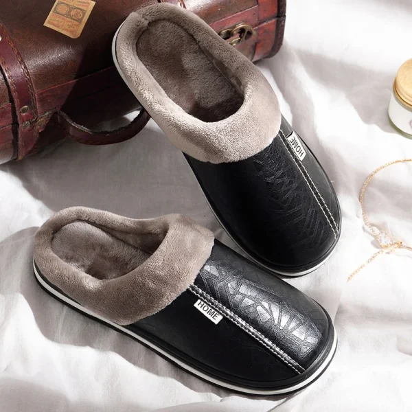 mules cuir homme noirs