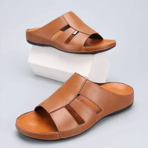 chausson cuir homme luxe