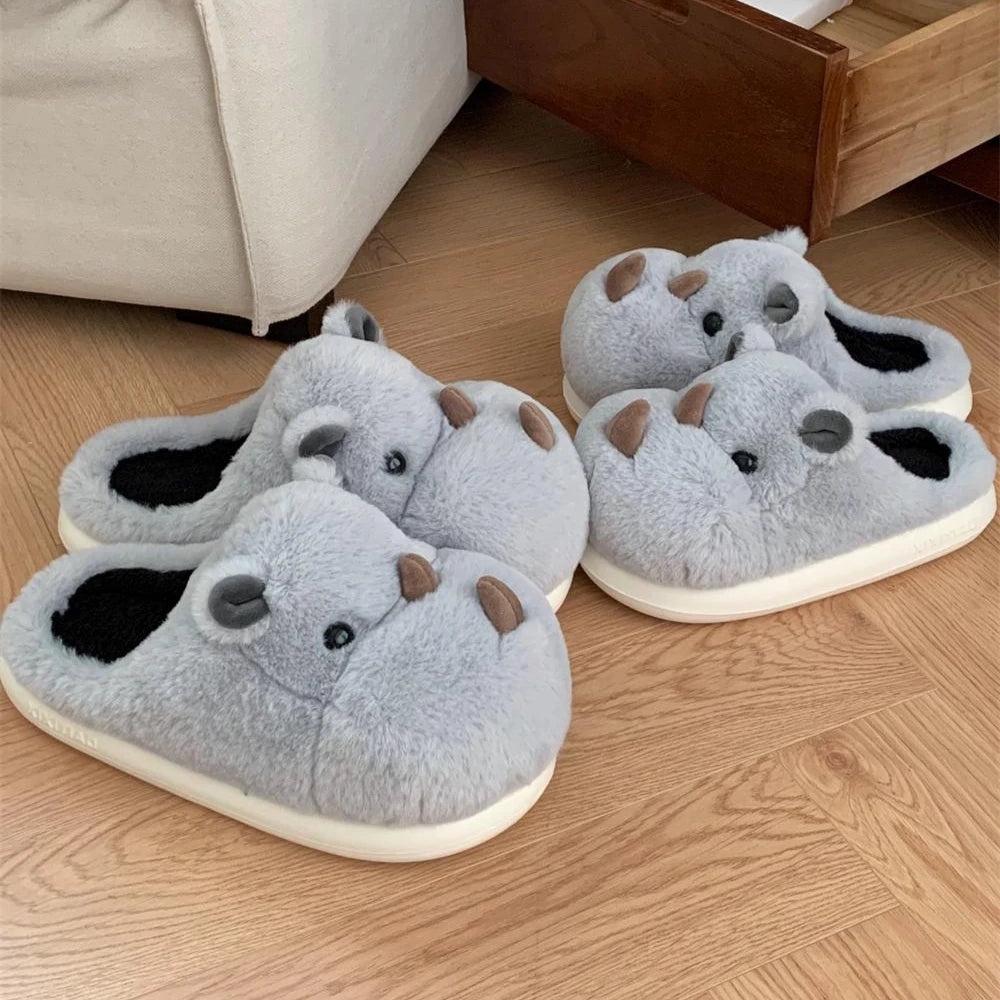 chaussons moelleux rhinocéros