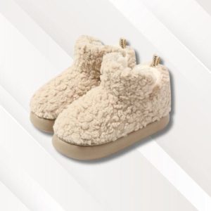 chaussons femme beiges bottes