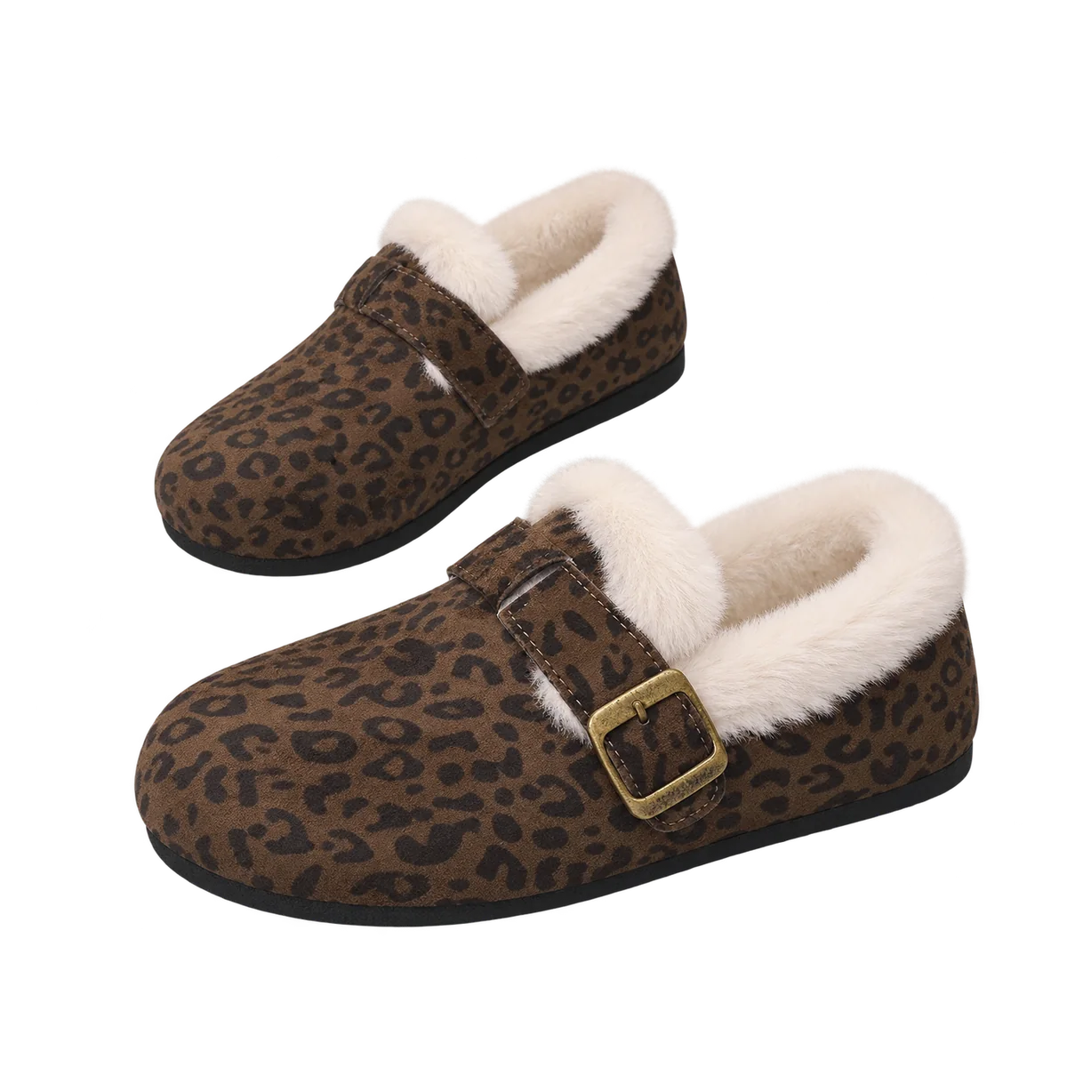 chaussons-femme-chauds-leopard-fonce-a-boucles