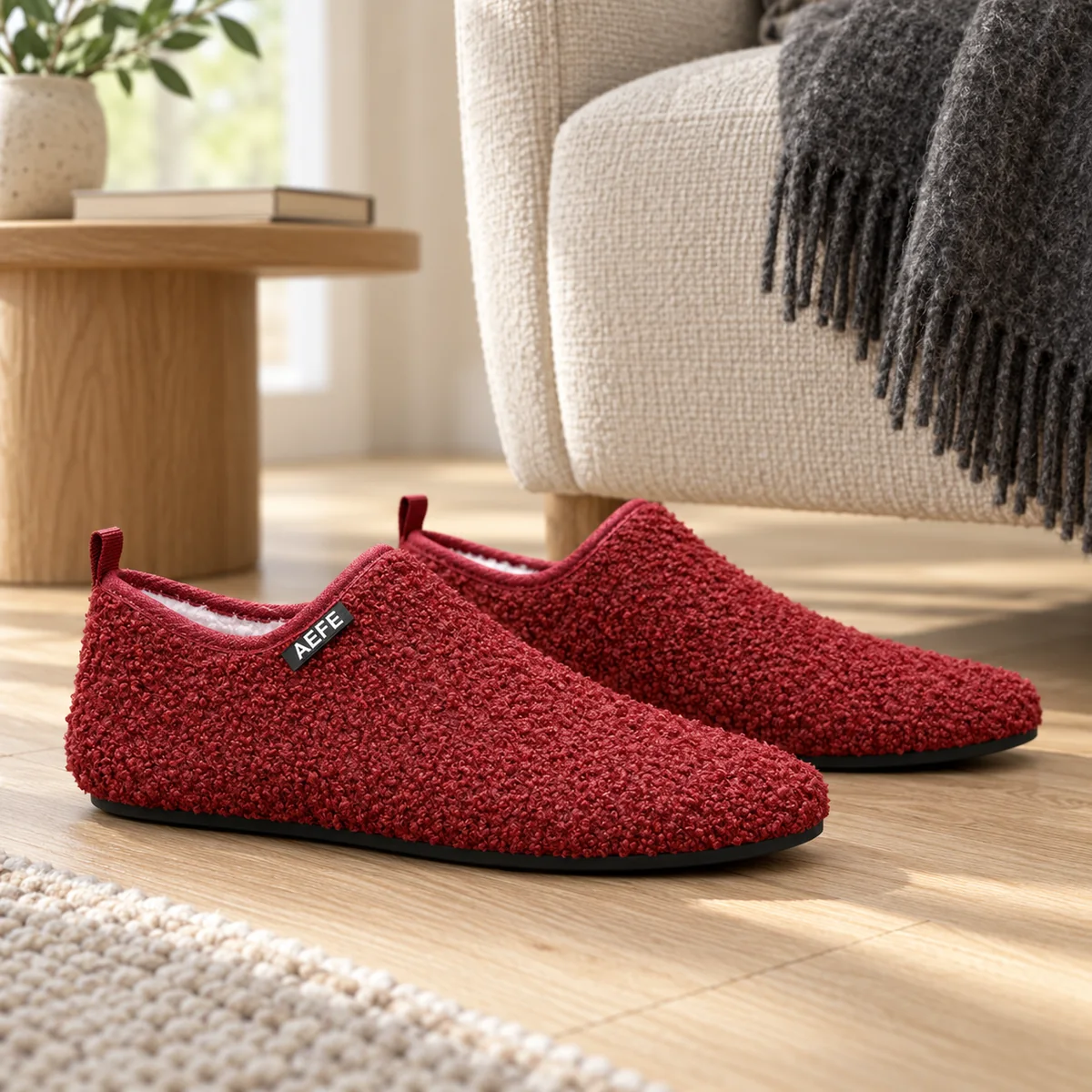chaussons-homme-bordeaux-pres-d-un-fauteuil