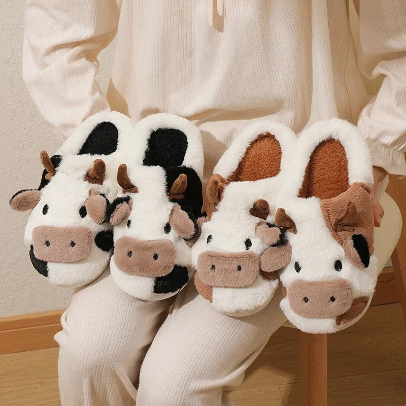 chaleur permanente chaussons vache