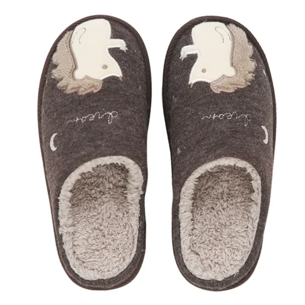 chaussons peluche hérisson