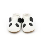 chaussons panda en cuir