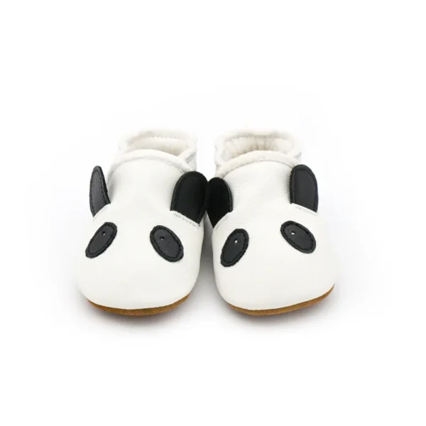 chaussons panda en cuir
