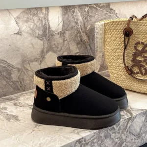 Bottines Chaussons Mi-Mollet Femme