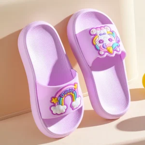 chaussons licorne violets