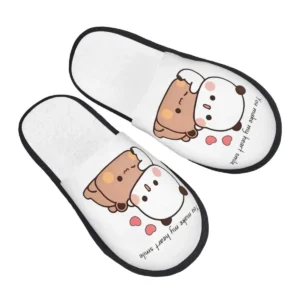 Chaussons Panda bleus unisexe Mémoire de Forme