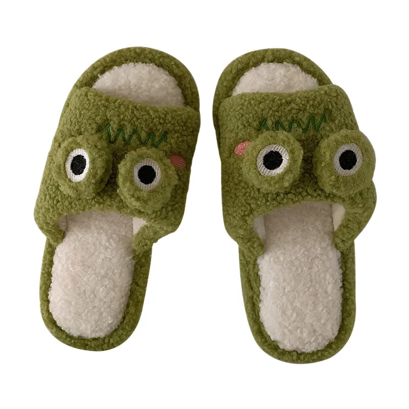 Chausson femme grenouille couleur verte bout ouvert