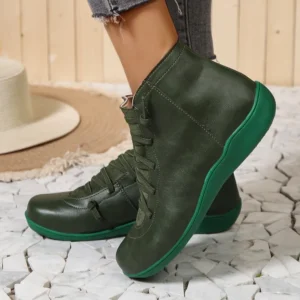 bottines chaussons femme vert