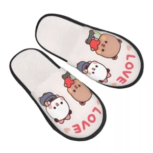 chaussons panda imprimés love