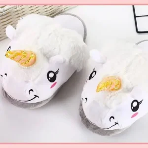 Chaussons Licorne Femme blanc confort