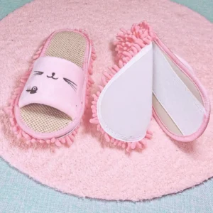 Chaussons Serpillières Flanelle Douce – Nettoyage Confort et Style